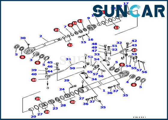 주문 PC1800-6 Komatsu 버킷 실린더 서비스 키트 굴삭기 내부 부품 실린더 씰 키트 707-99-77130 online manufacture