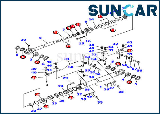 주문 Komatsu PC1800-6 버킷 실린더 씰 키트 707-99-77180 굴삭기 서비스 키트 내부 수리 키트 online manufacture