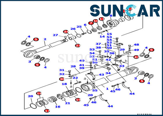 주문 Komatsu 암 실린더 씰 키트 707-99-85330 실린더 수리 씰 키트 굴삭기 PC1800-6에 적합 online manufacture