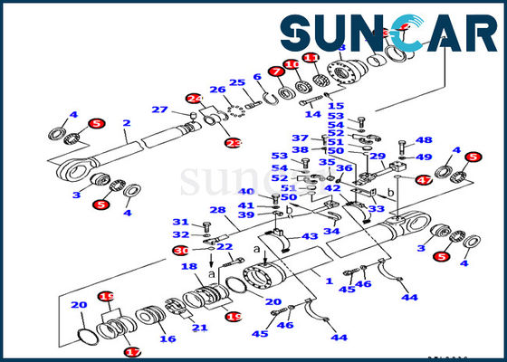 주문 Komatsu 모델 PC1800-6용 707-99-85340 암 실린더 씰링 키트 굴착기 서비스 키트 online manufacture