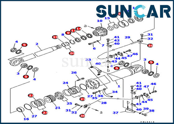 주문 Komatsu 굴착기 707-99-87710 붐 유압 실린더 수리 키트 오일 씰 키트 PC1800-6에 적합 online manufacture