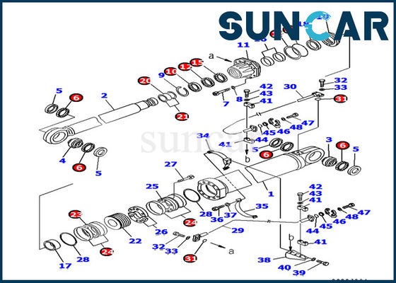 주문 Komatsu 굴착기 707-99-87730 붐 유압 실린더 씰 키트 씰링 키트 PC1800-6에 적합 online manufacture