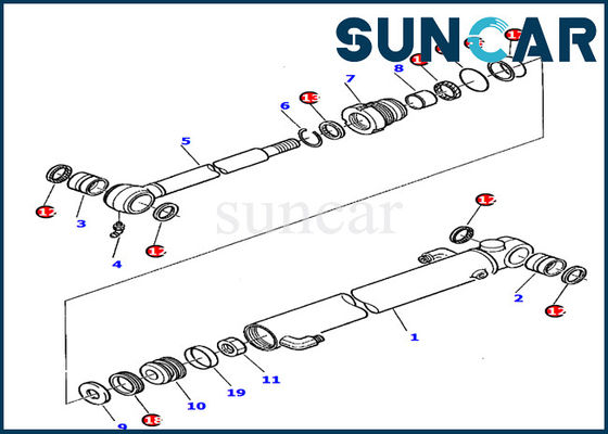 주문 878000390 Komatsu 버킷 실린더 씰 키트 굴삭기 씰링 키트 굴삭기 PC20-7에 적합 online manufacture