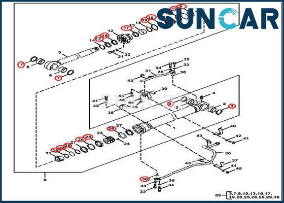 주문 붐 씰링 키트 4640107 씰 키트 LH RH 실린더는 John Deere 굴삭기 370C 3554에 맞습니다. online manufacture