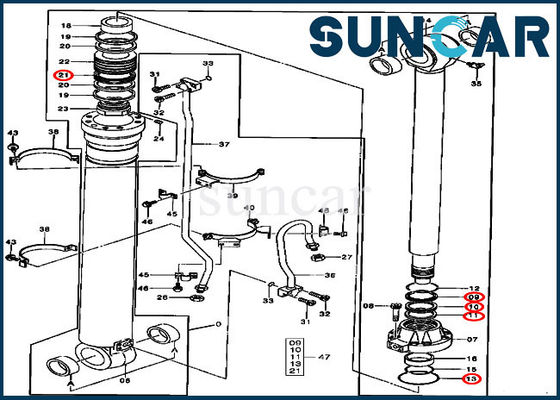 주문 330LC 330LCR John Deere를 위한 높은 밀봉 성과 9180582 팔 실린더 수리 물개 장비 online manufacture