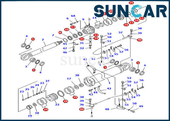 주문 Komatsu 굴삭기 씰 키트 707-99-87600 모델 PC1600-1 유압용 붐 실린더 수리 씰 키트 online manufacture