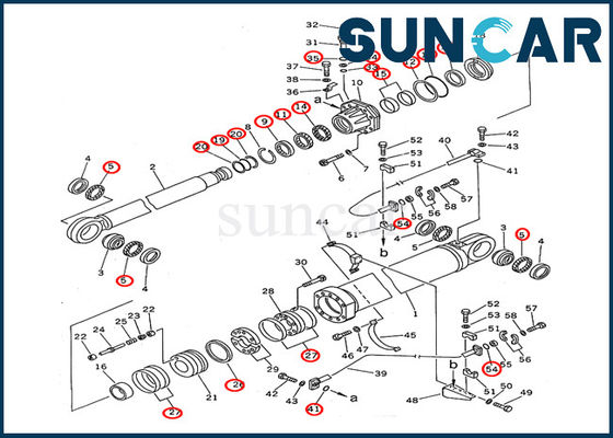 주문 707-99-87660 Komatsu 굴착기 2nd 붐 실린더 씰 키트 PC1600-1 액압 실린더 내부 부품 online manufacture