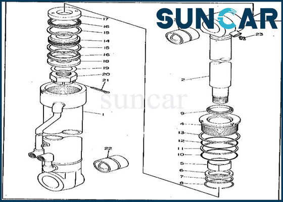 주문 0265107 안정기 실린더 키트 495D 595 디어 씰 수리 키트 굴삭기 유압 씰 키트 online manufacture