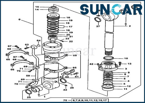 주문 4438696 550LC 굴착기를 위한 물통 서비스 장비 Deere 실린더 물개 수리용 연장통 online manufacture
