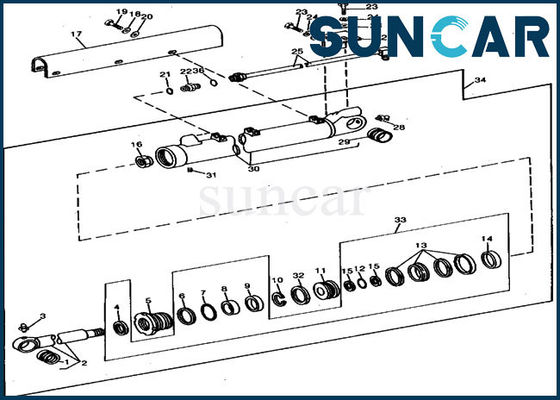 주문 JOHN DEERE RE15906 교체 버킷 실린더 수리 씰 키트 690 690B 굴삭기에 적합 online manufacture