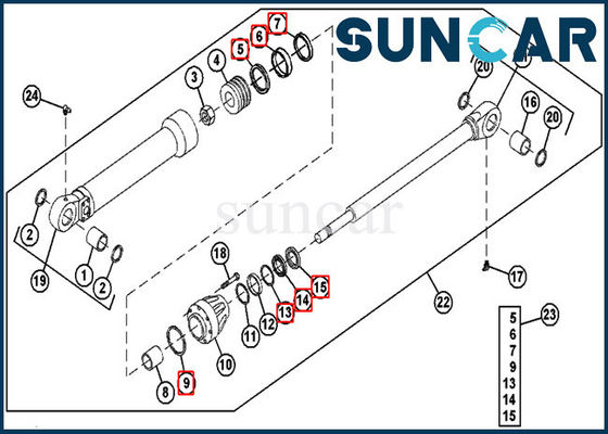주문 690ELC 굴착기 John Deere를 위한 유압 물개 AH144593 물통 실린더 물개 장비 online manufacture