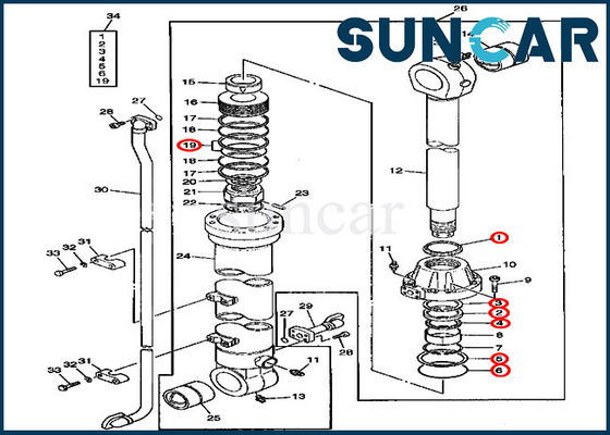 주문 AT192097 John Deere Bucket Cylinder Replacement Seal Kit Excavator Repair Kits online manufacture