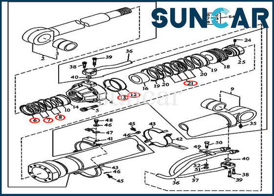 주문 790D John Deere AT192098 Boom Bucket Oil Seal Kits Hydraulic Cylinder Sealing Kit online manufacture