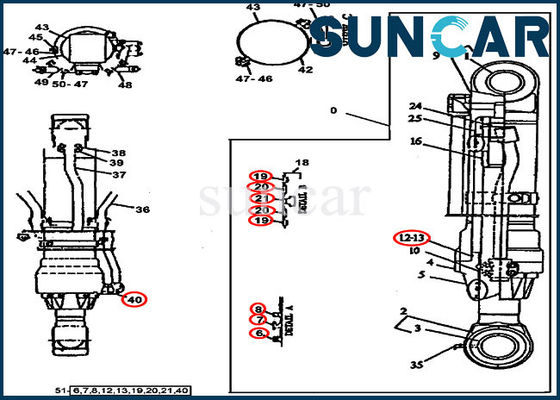 주문 Excavator Hydraulic Seals AT196478 Arm Cylinder Seal Kit Fits John Deere 790D online manufacture