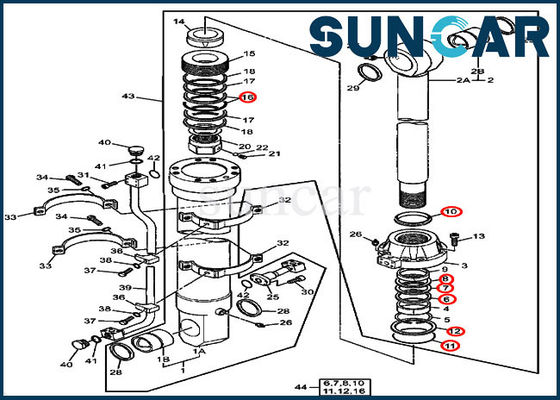 주문 Deere Bucket Seal Kit 4660142 Hydraulic Cylinder Oil Seal Kits For Excavator 800C online manufacture