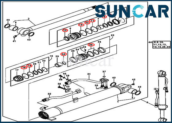 주문 0844807 붐 실린더 수리 씰링 키트 JOHN DEERE 교체 굴삭기 부품 online manufacture
