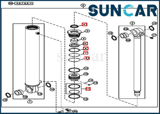 주문 붐 스윙 실린더 수리 키트 4687561 John Deere 교체 씰 키트 online manufacture