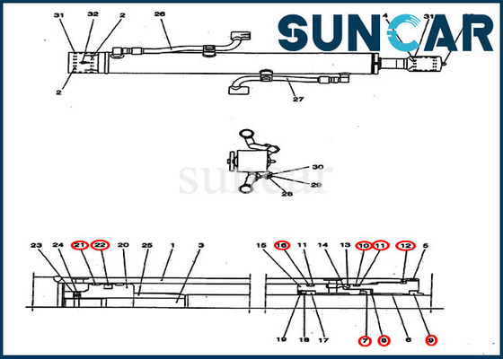 주문 PV01V00039R300 붐 실린더 씰 키트 굴착기 CX25 케이스 교체 부품 online manufacture