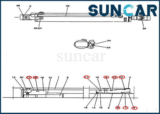 주문 내마모성 PM01V00044R300 스윙 실린더 서비스 키트 CX25 케이스 굴착기 씰 키트 online manufacture