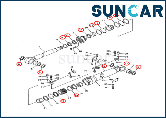 주문 707-99-47620 7079947620 붐 실린더 씰 키트는 KOMATSU PC200-5 굴삭기에 적합합니다. online manufacture