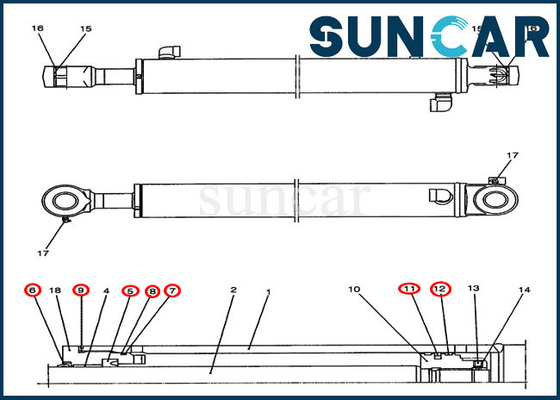 주문 굴삭기 PY01V00034R300 암 실린더 씰 키트 모델 CX47 케이스 교체 키트 online manufacture