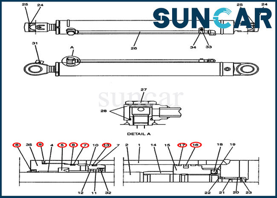 주문 PH01V00014R300 스윙 실린더 수리 씰 키트 CX47 케이스 굴삭기 엔지니어링 건설에 적합 online manufacture