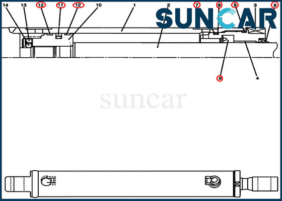 주문 PU01V00030R100 크롤러 실린더 수리용 연장통 CASE CX17B 굴착기 유압 오일 시일 장비 online manufacture