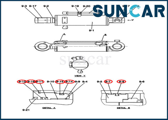 주문 PY01V00040R400 도저 수리 씰 키트 케이스 모델 CX50B 유압 실린더 교체 서비스 키트 online manufacture