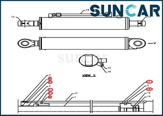 주문 PH01V00006R100 앵글 실린더 씰 키트 도저 서비스 키트 CX55BMSR CX55B 케이스 모델에 적합 online manufacture