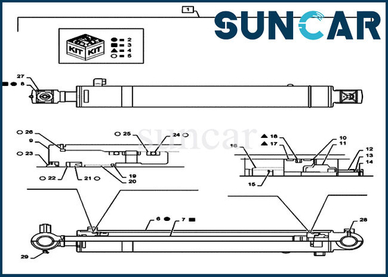 주문 PS01V00002R300 암 교체 씰 키트 CX55B 미니 크롤러 굴삭기 케이스 실린더 서비스 키트 online manufacture