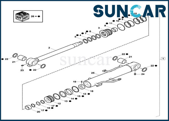 주문 XKCC-01437 XKCC01437 붐 씰 키트 실린더 씰 수리 키트 케이스 CX33C CX37C 굴삭기에 적합 online manufacture