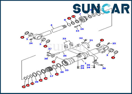 주문 707-99-47570 버킷 씰링 키트 PC200-7 PC200LC-7 모델 Komatsu 실린더 수리 씰 키트 online manufacture