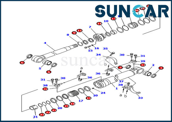주문 707-99-47790 7079947790 붐 서비스 키트 해외 버전 PC220-7 PC200LC-7 Komatsu 실린더 씰 키트 online manufacture
