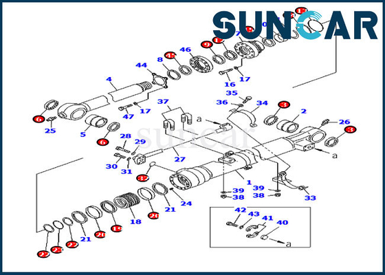 주문 씰 키트 707-99-45070 Komatsu PC200-8 HB205-1 HB215LC-1 용 버킷 서비스 키트 액압 실린더 online manufacture