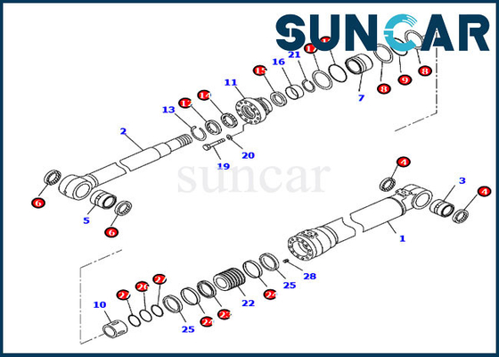 주문 707-99-47050 7079947050 붐 씰 키트 PC210-10 PC210LC-11 Komatsu 용 유압 실린더 수리 키트 online manufacture