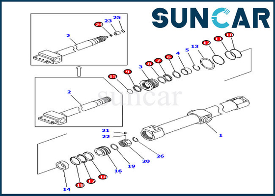 주문 KB3011A-00203 슬라이드 실린더 서비스 장비 KB3011A00203 PC200SC-6 코마츠 교환 밀봉은 장비를 갖춥니다 online manufacture