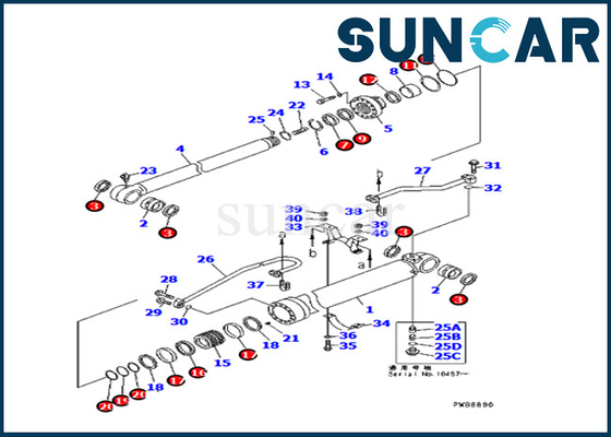 주문 707-99-57280 7079957280 팔 실린더 수리 봉인 키트 코마쓰 발굴기 PC228UU-1 online manufacture