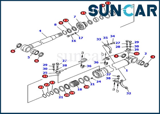 주문 0 암 실린더 밀봉 수리용 장비는 PC228US-8 PC228USLC-8 모델 굴삭기에 적합합니다 online manufacture