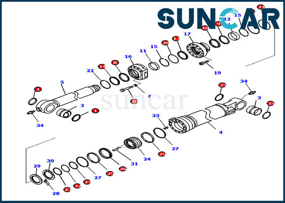 주문 721-98-04350 버킷 실린더 봉지 키트 마모 방지 PC290LCI-11 코마츠 치환계 서비스 장비 online manufacture