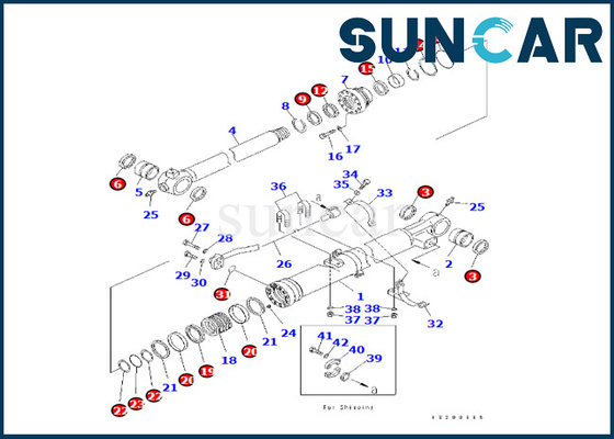 주문 버킷 실린더 수리용 장비 코마츠는 PC240LC-8K PC240NLC-8K를 위해 0에 적합합니다 online manufacture