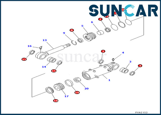 주문 코마츠 0 블레이드 실린더 밀봉 키트는 PC25-1 PC25R-1 PC30-7에 적합합니다 online manufacture
