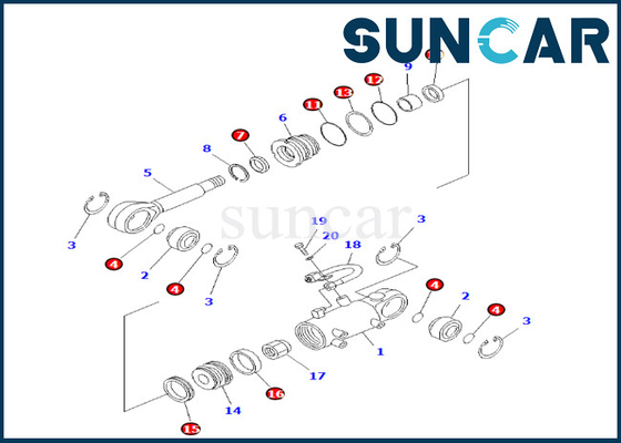 주문 코마츠 0 블레이드 리프트 실린더 봉지 키트는 PC25-1 PC25R-1 PC30R-7에 적합합니다 online manufacture