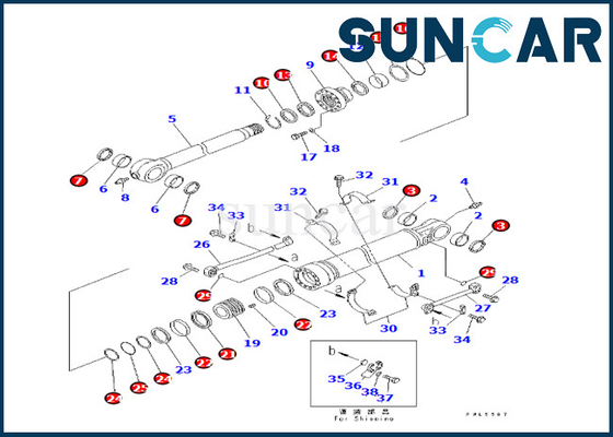주문 버킷 실린더 서비스 장비  코마츠 0은 PC350-8 PC300-8 PC360-7에 적합합니다 online manufacture