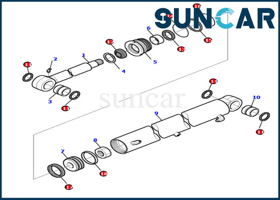 주문 코마츠 878000204 붐 변동 밀봉 수리용 장비 PC30-7 PC35R-8 유압 실린더 서비스 장비 online manufacture