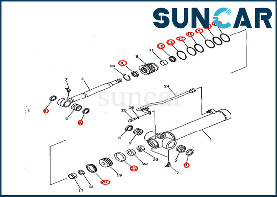 주문 0 암 실린더 수리 봉지 키트 코마츠는 PC28UD-2 PC28UG-2 PC28UU-2에 적합합니다 online manufacture