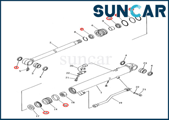 주문 PC28UD-2 PC28UG-2 PC28UU-2를 위한 장비를 밀봉하는 0 코마츠 버킷 실린더 online manufacture