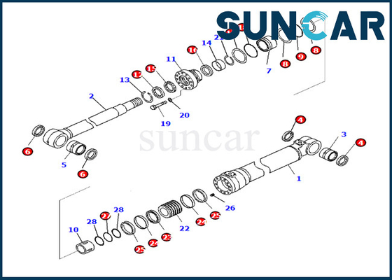 주문 붐원통 밀봉 수리용 장비 코마츠 0은 PC290LC-10 PC290NLC-10에 적합합니다 online manufacture