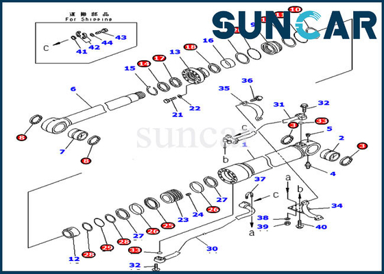 주문 707-99-58080 원통 인장 수리용 장비는 PC300LC-7 PC300-8 해외 버전 코마츠 장비에 적합합니다 online manufacture