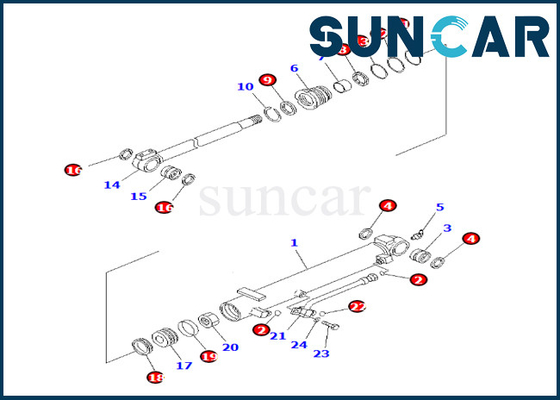 주문 장비 0 코마츠를 밀봉하는 날각 실린더는 PC35MR-3 PC35MR-2에 적합합니다 online manufacture