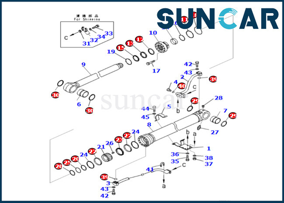 주문 PC360LCI-11 PC390LCI-11을 위해 장비를 밀봉하는 코마츠 0 붐원통 online manufacture